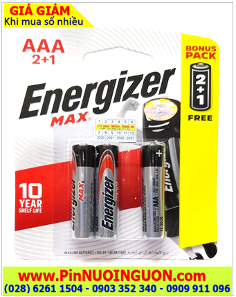 Pin đèn pin _Pin AAA 1.5v Alkaline Energizer E92-BP3 (Xuất xứ Singapore)